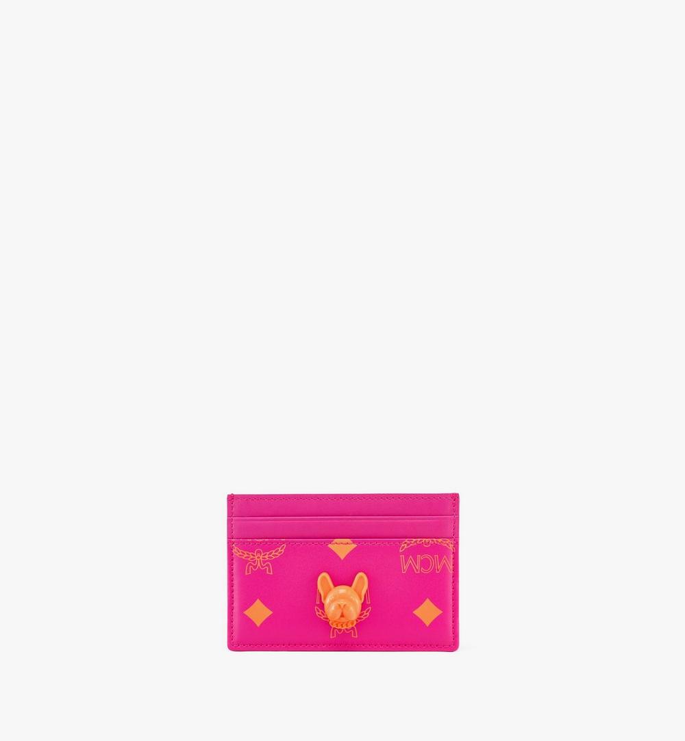 M Pup Card Case in Color Splash Logo Leather 1